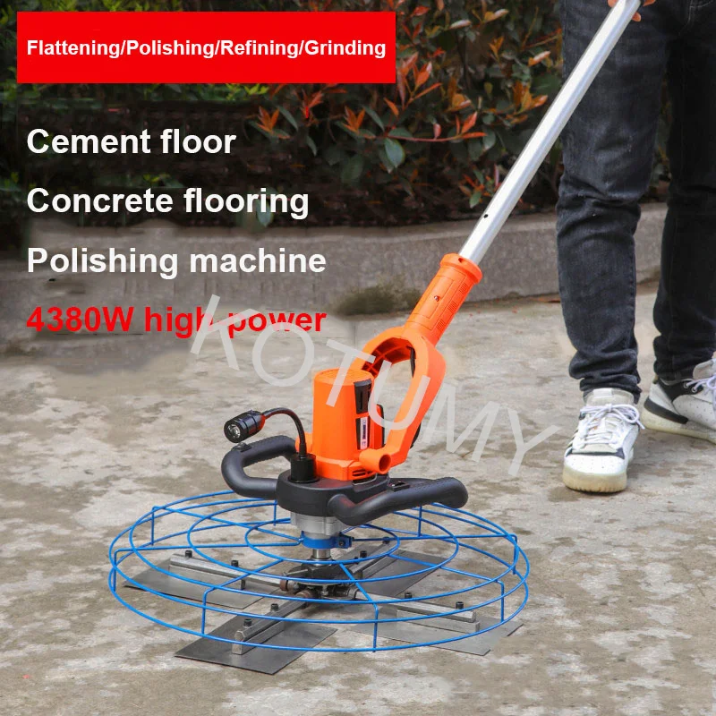 Manual‑Push Electric Concrete Floor Polisher, Mortar Cement Pavement Smoothing Grinding Machine for Construction Floor Treatment
