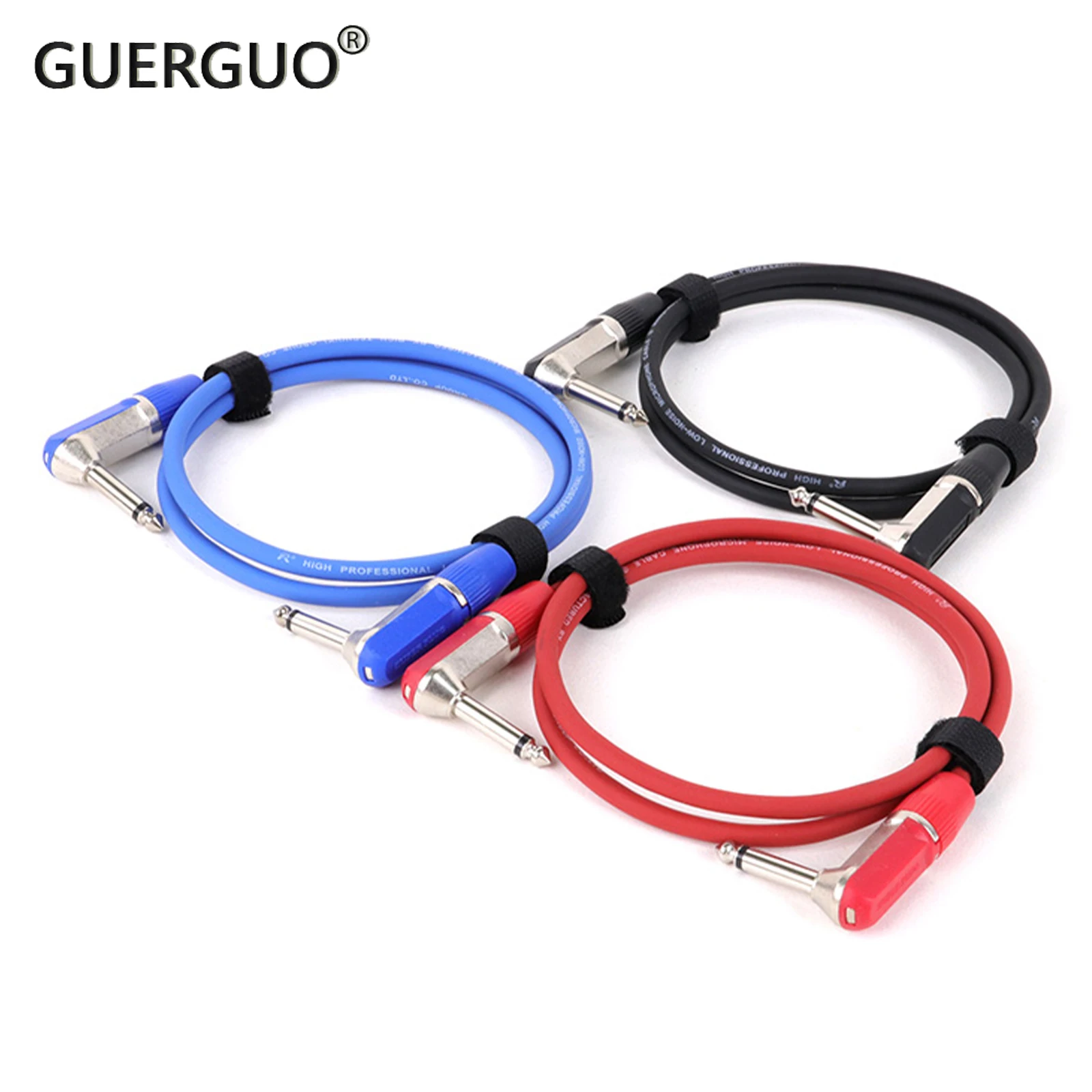 

1PC Guitar Patch Cables, Colorful Guitar Pedal Cable Effect Cable Cord, 1/4" inch TS Right Angle Guitar Patch Cable 0.3M-15M