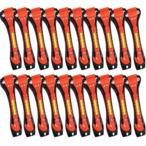 

20pcs Dual-Function Vehicle Emergency Tool: Window Glass Breaker And Seatbelt Cutter For Car Safety Survival Kit