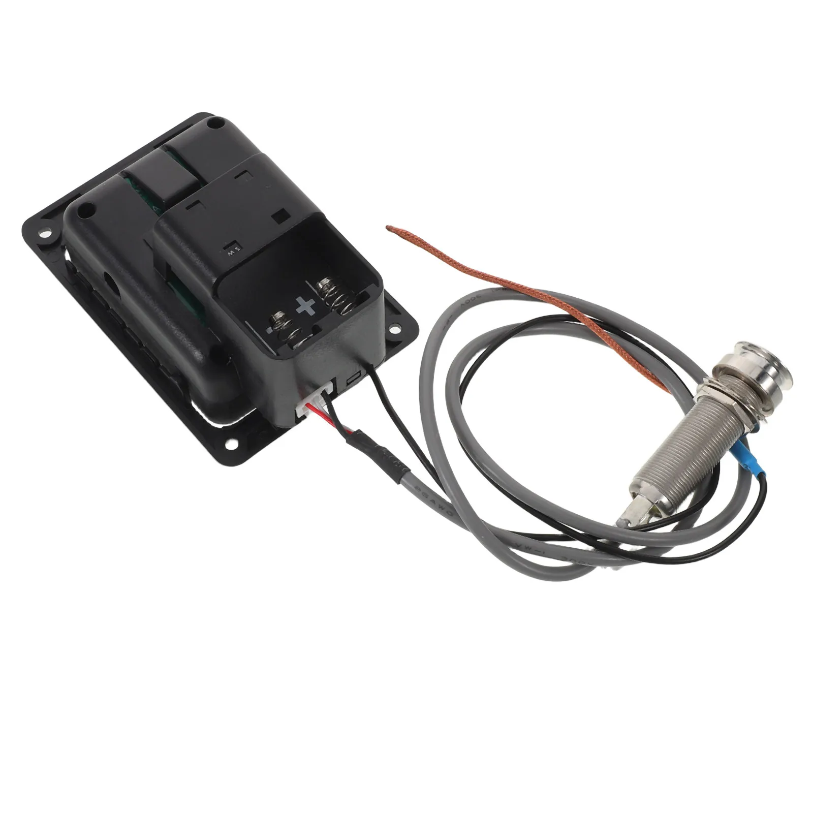 

Acoustic Guitar Pickup System Under Saddle Piezo Transducer 3-Band Eq Preamp Built-in Tuner Replacement DIY Repair Low Noise