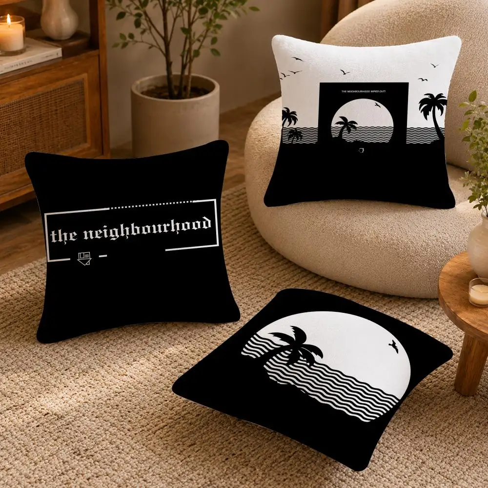 Band The N-Neighborhood TNBH Cushion Cover Soft Short Plush Pillow Case Double Sided Print Washable Sofa Bed Home Decor Gift