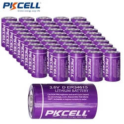 40PCS PKCELL 3.6 Volt Primary Lithium Battery Non-Rechargeable ER34615 D Size 19000mAh Lithium-Thionyl Chloride Battery