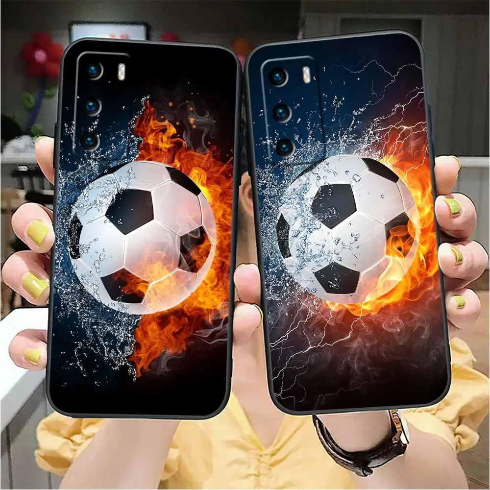 Football Soccer Ball Lover Phone Case For HUAWEI P50 P40 P30 P20 Plus MATE 40 50 30 20 20X Pro Lite Case Funda Coque Shell Capa