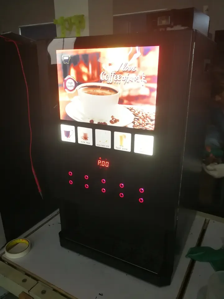 

Intelligent Commercial Beverage Instant Bean To Cup Espresso Touch Screen Electric Coffee Vending Machine