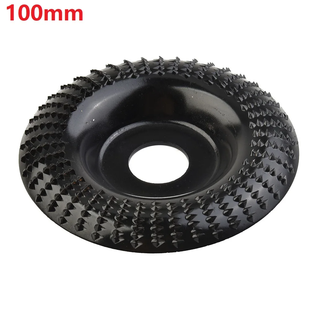 With 22mm Arbor Wood Shaping Wheel 4 Inch Wood Grinding Shaping Disk 4 Inch Black Tungsten Carbide 22mm Arbor For Angle Grinders