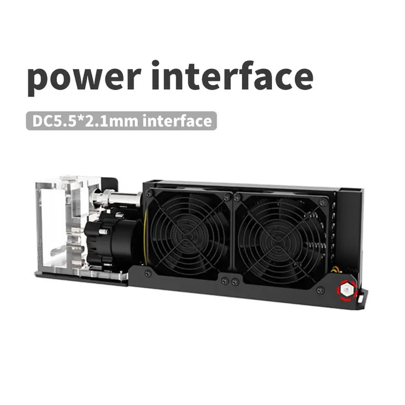 Cooling Module Mini 3D Printer 12V Dual Fan 4000 RPM AIO Water Cooler For Phone Tablet Efficient Heat Dissipation US PLUG