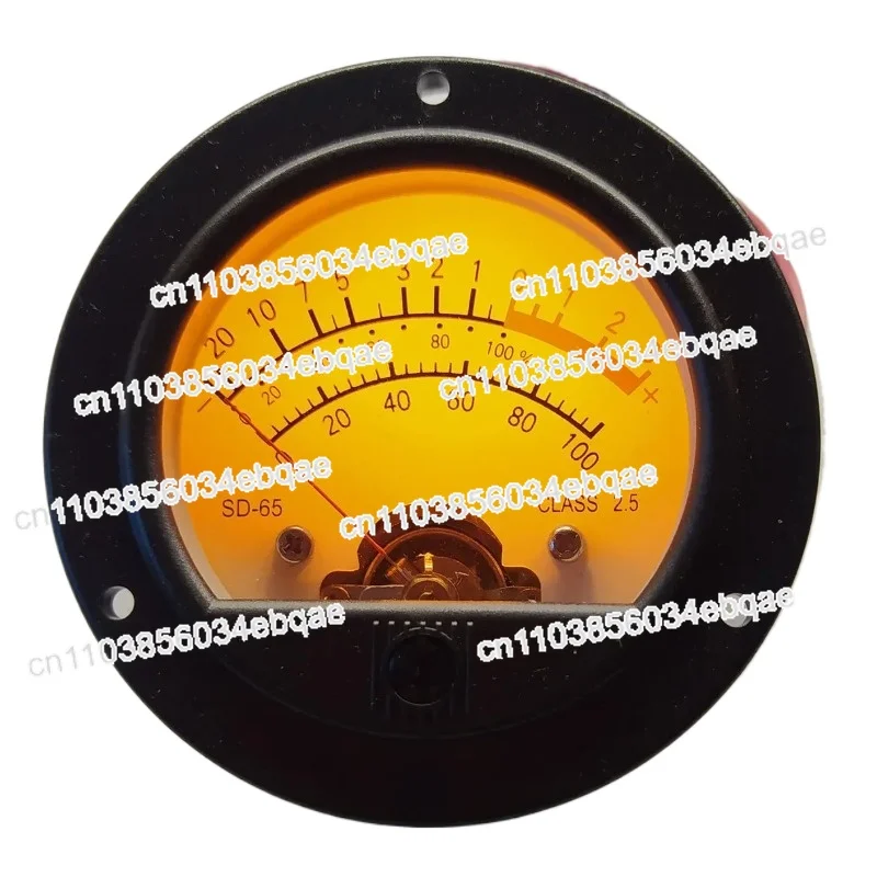 

Round Black Analog Meter Head Retro Dial VU Meter Level Meter Voltmeter SO65 Yellow Backlight