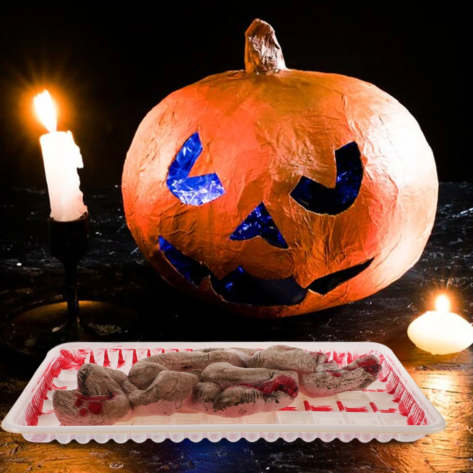 

Creepy Halloween Props Tricky Toy for Halloween Realistic Small Intestine Prop Organ Lunch Box Toy Fake Blood Body Part Decor