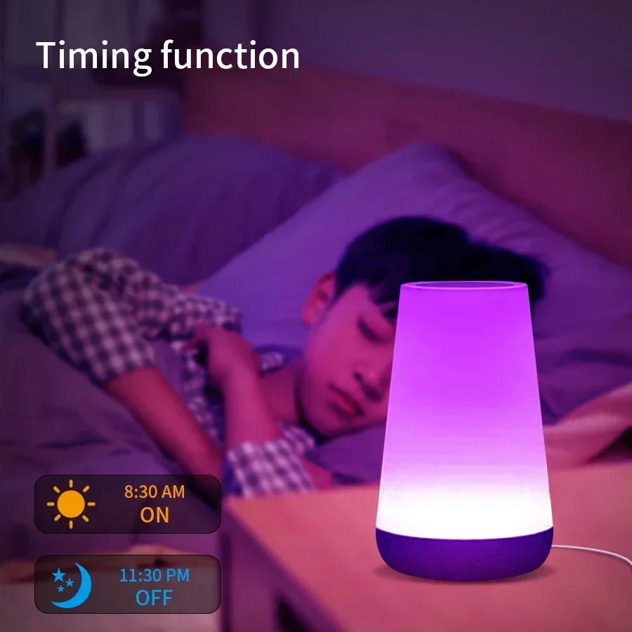 Tuya Smart WiFi LED Night Light RGB Colorful Dimming Timer Sleeping Touch Lamp APP Voice Control For Bedroom Table Lighting