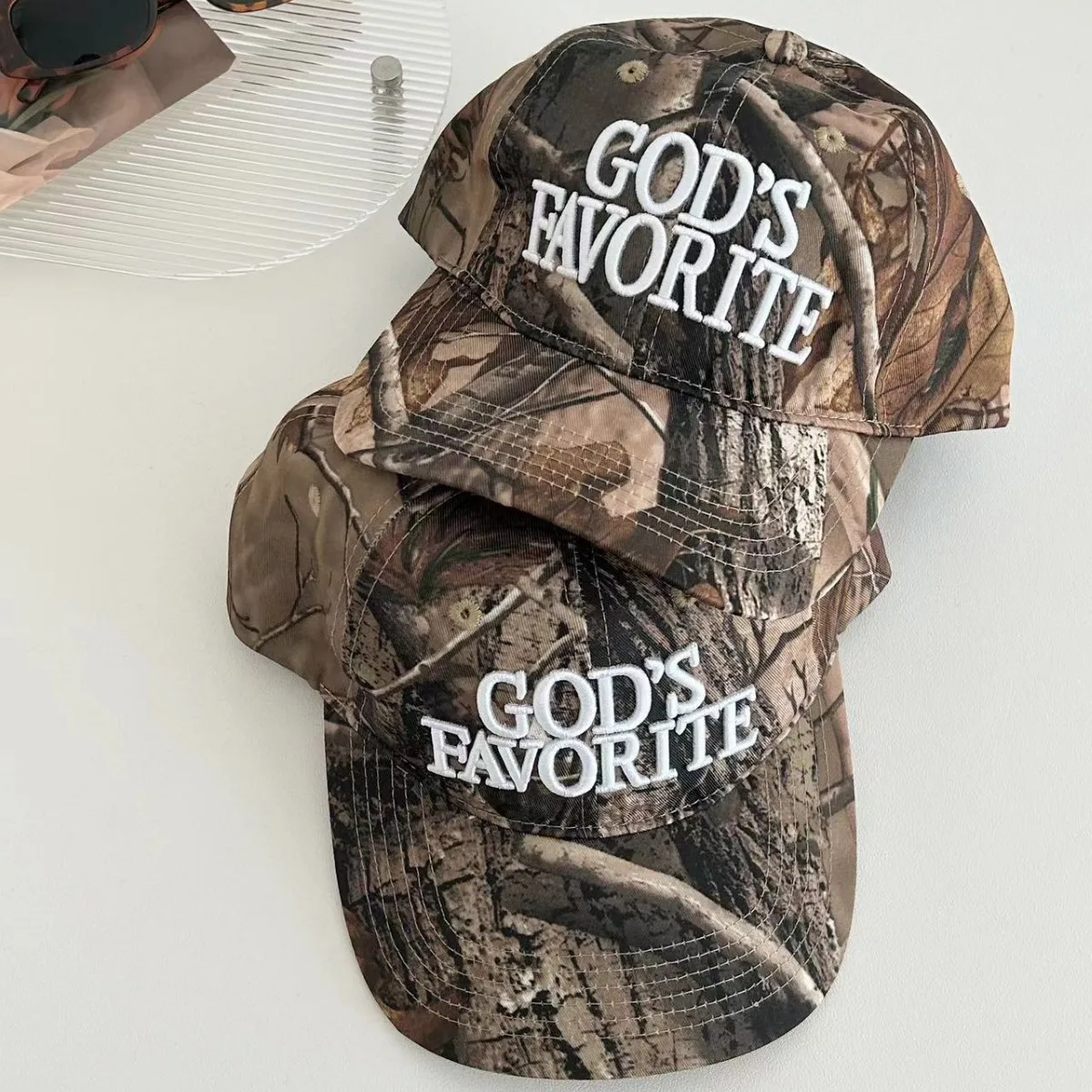 Baseball Cap Camouflage Embroidered Peaked Cap Same Hat American Street