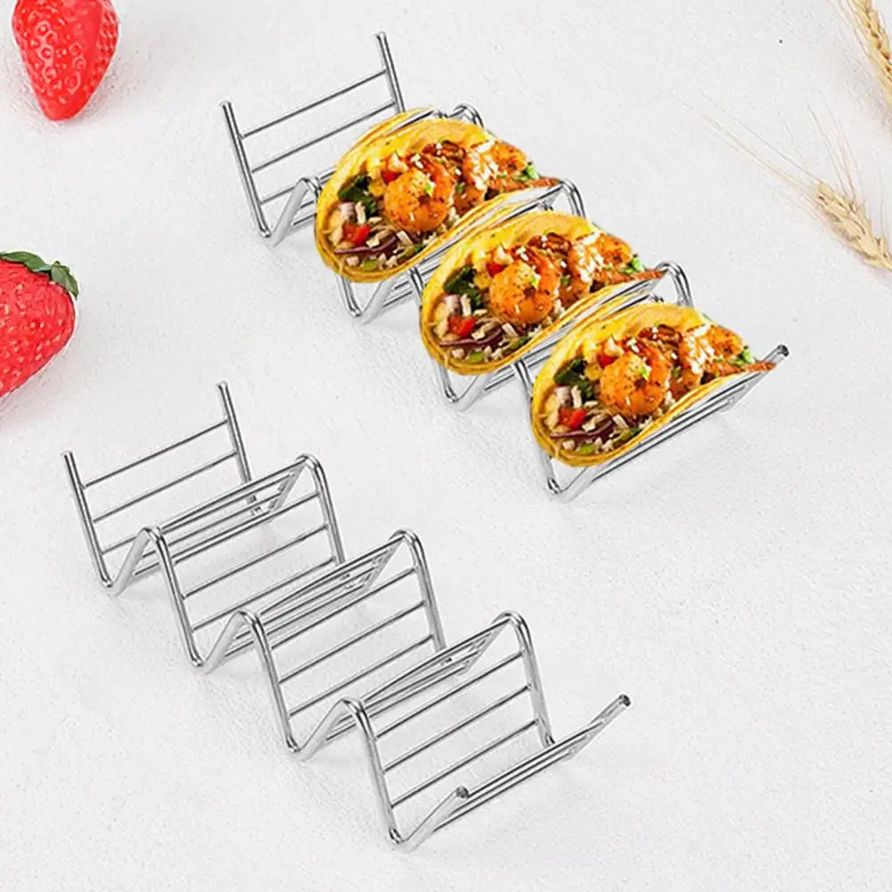 Hot Dog Taco Rack Food Holder Multifunctional Taco Holder Rack Stainless Steel Pancake Stand Rust-proof Spring Roll for Snacks