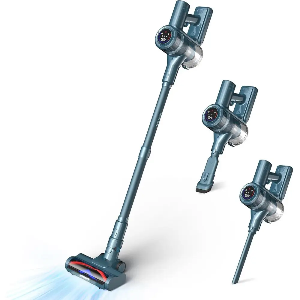 

Беспроводной пылесос, мощный вертикальный пылесос 33 кПа/400 Вт с автоматическим режимом всасывания, до 50 минут работы, LED-дисплей, перезаряжаемый