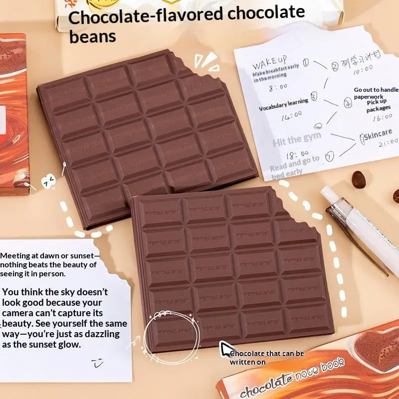 1Pcs Students Cartoon Cute Tearable Handwritten Memo Pads Cover Notepad Creative Chocolate Cookies Shape Note Book