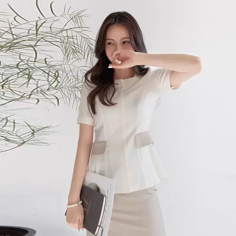 Costume professionnel de haute qualité pour femme, salopette de travail pour réception d'hôtel, esthéticienne, Salon de beauté, uniforme de SPA, printemps/été