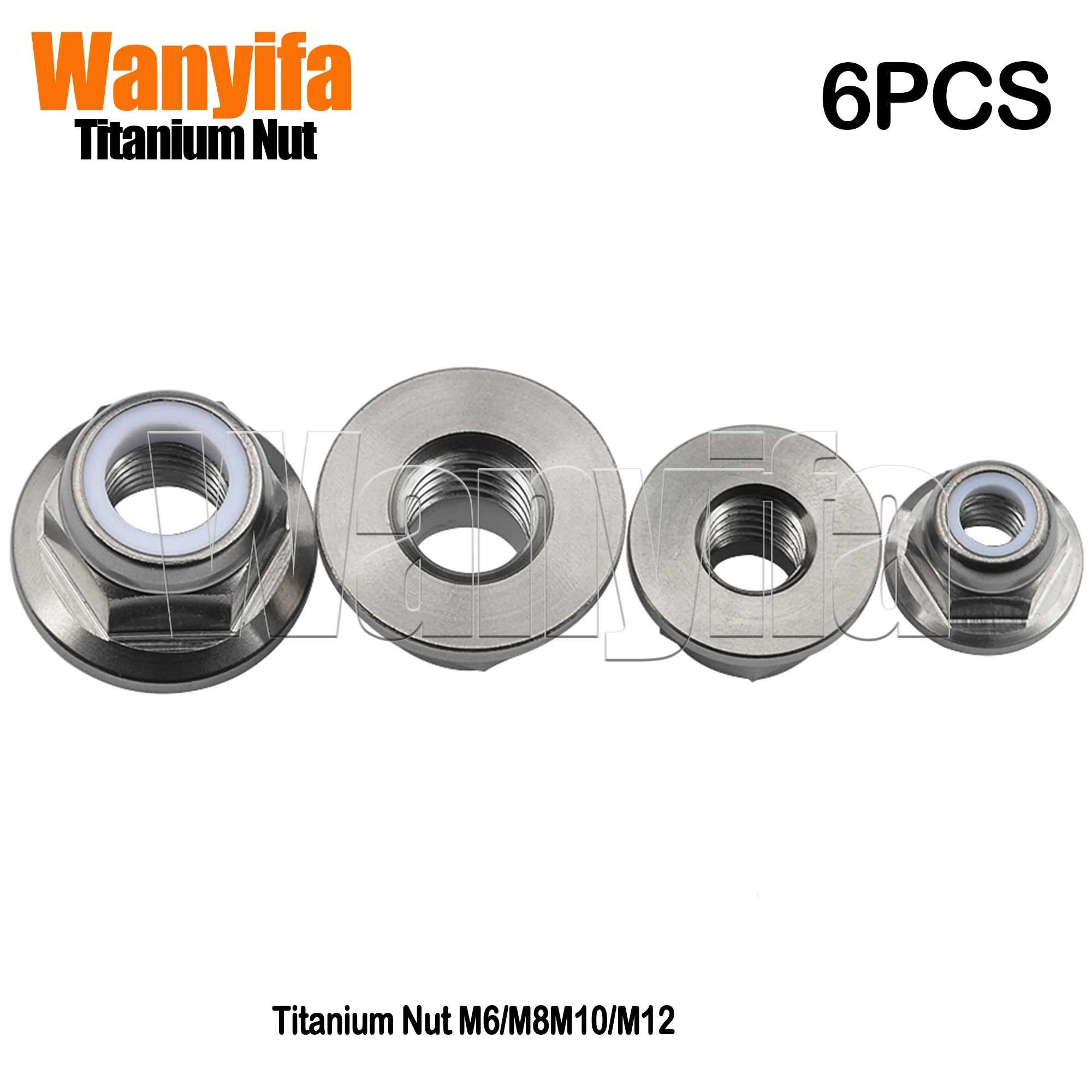 Wanyifa Titanium Nut M6/M8M10/M12 Flange Heightening Bolt Cap with Nylon for Motorcycle Part