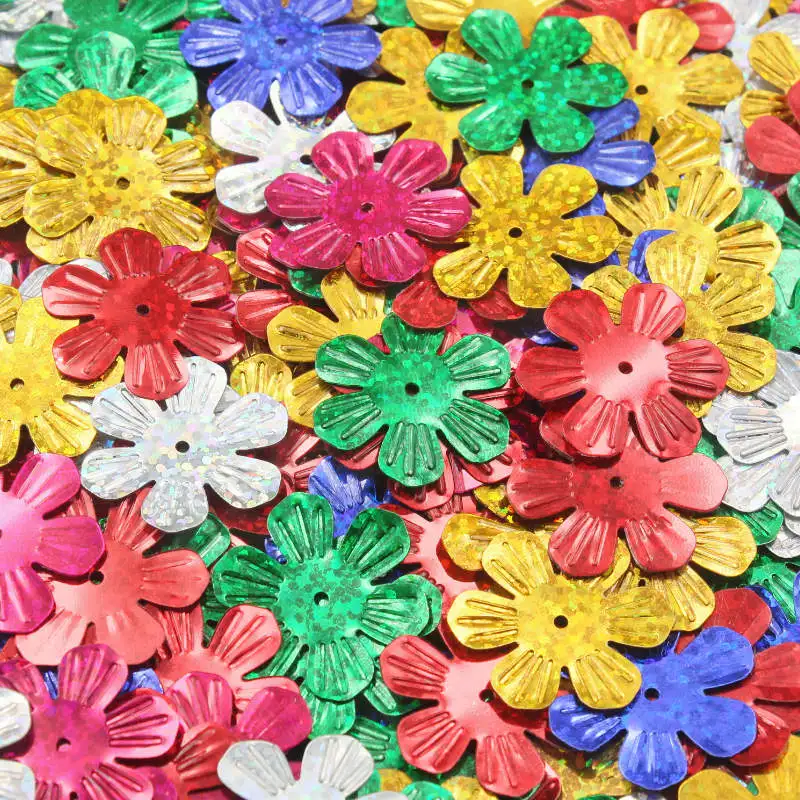 100-500Pcs Mixed Colour Sequins 24-32MM Snowflake Hexagon Flower Paillettes Sewing Wedding Women Garments Craft DIY Accessories