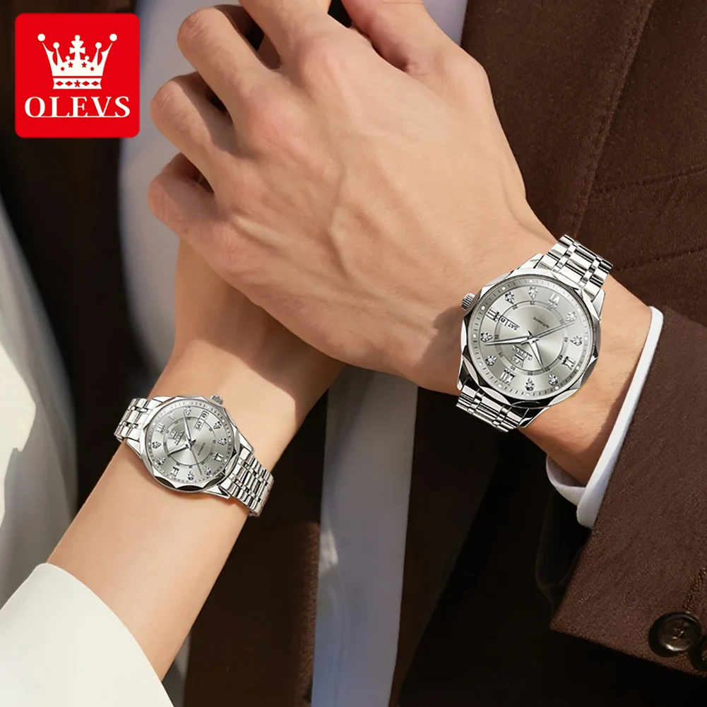 OLEVS 6727 Couple Watches Trend Fashion Top Brand Original Automatic Mech