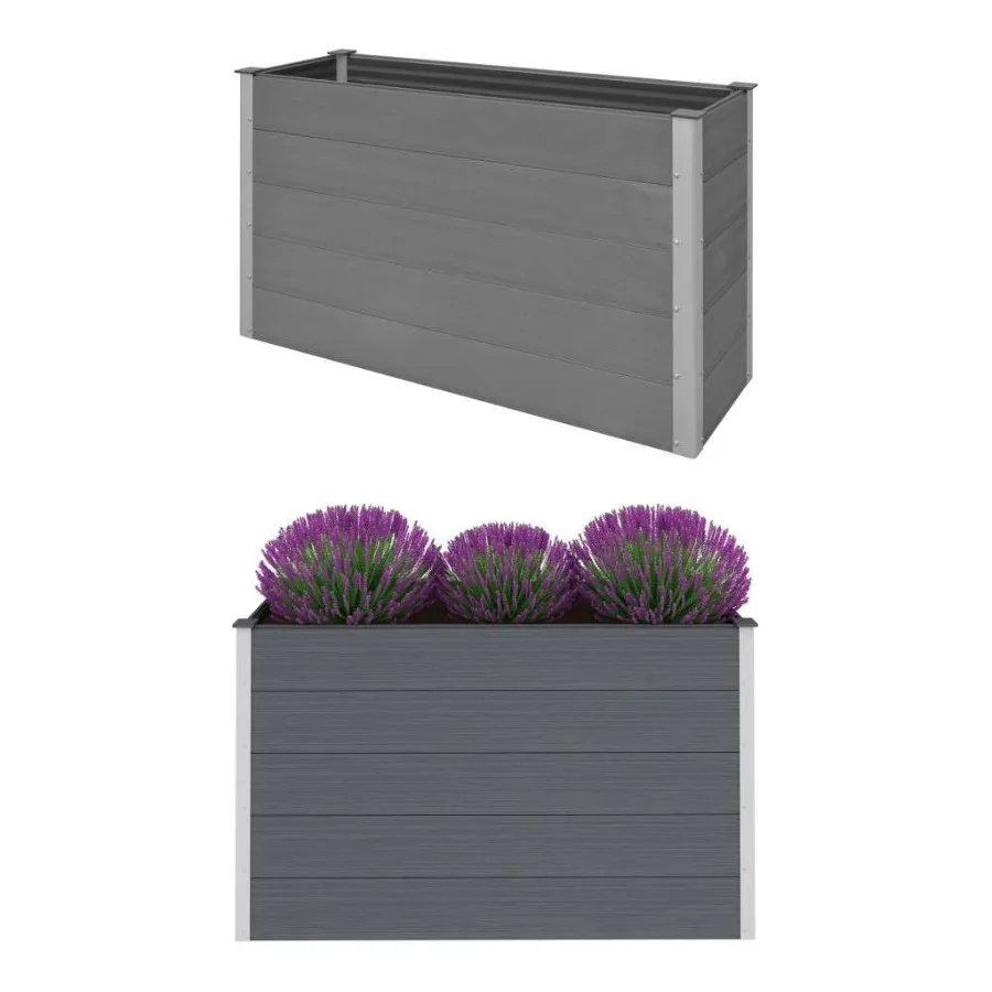 

Garden Raised Bed WPC 59.1x19.7x35.8 Gray