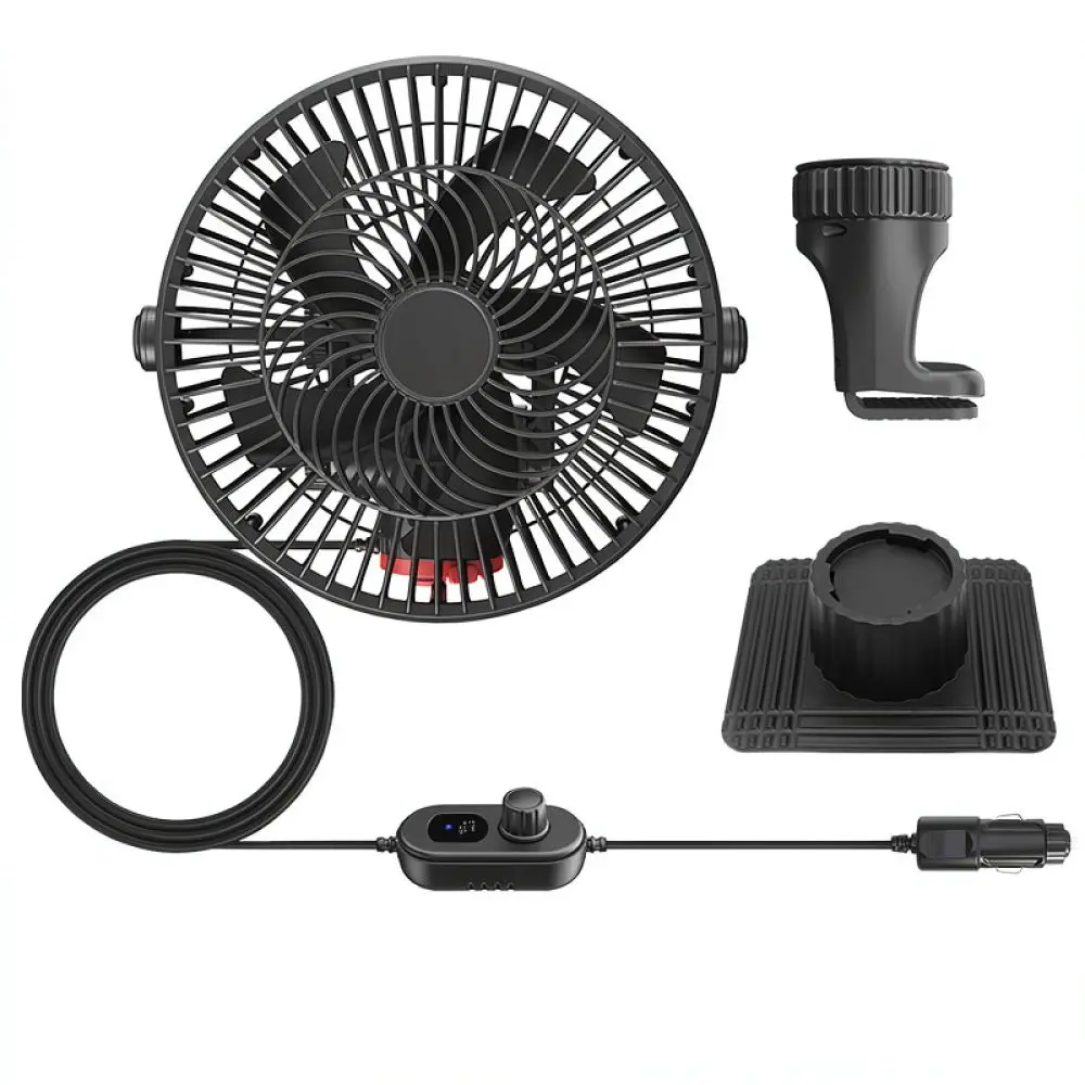 Adjustable Car Fan 12V 24V Universal Electric Cooler Air Circulation Blower For Heavy Truck Automotive Interior Dashboard Fan
