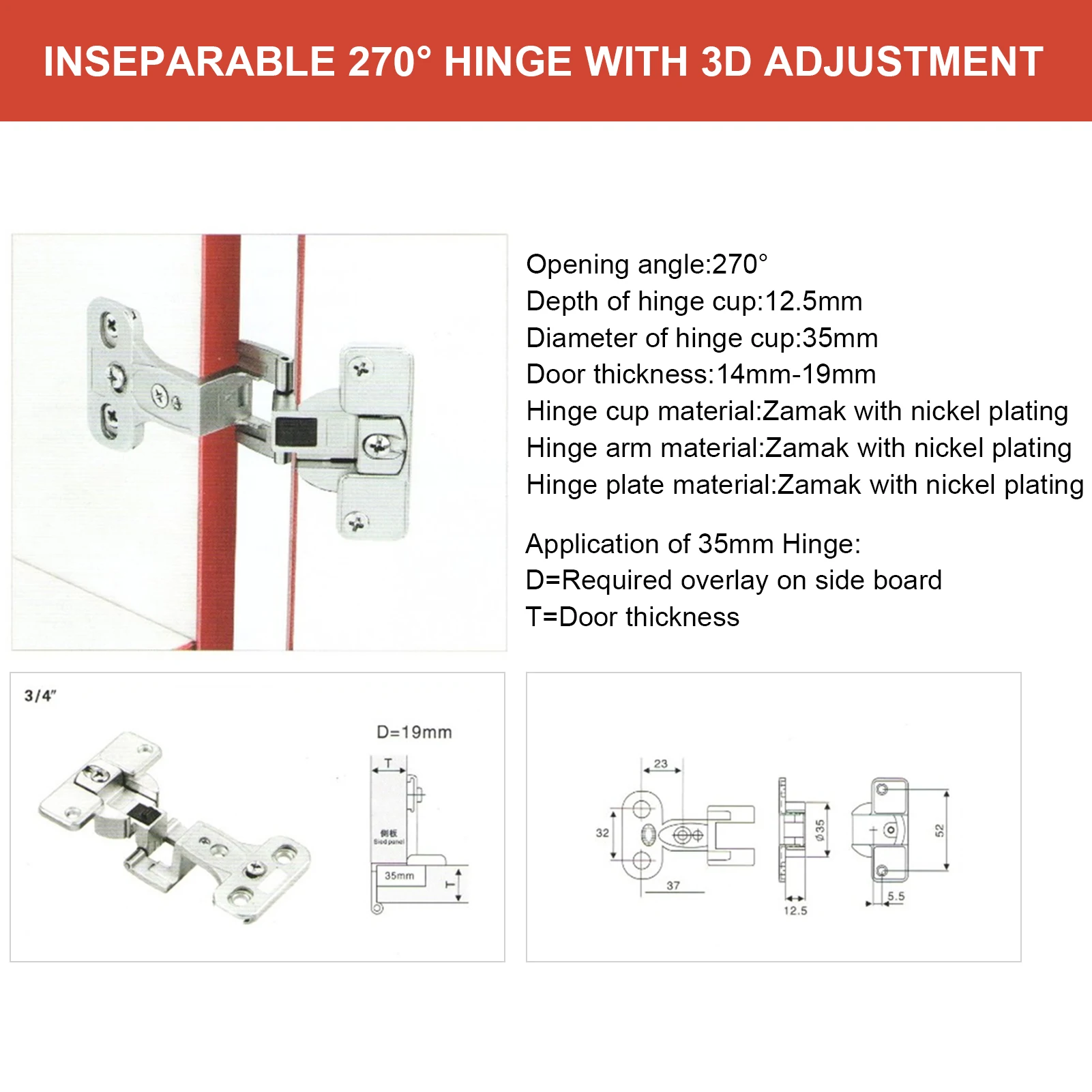 Dobradiça dobrável para porta - Furniture Hardware Hinges avaliação e preço