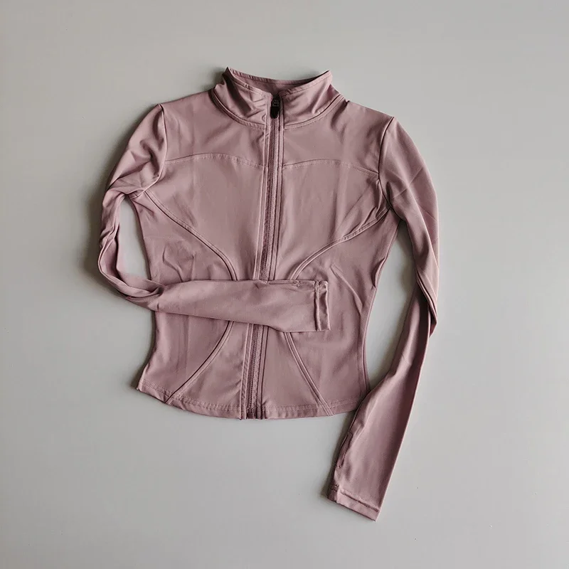 Sport-Langarmshirts, schmaler Yoga-Anzug, schnelltrocknende Jacke mit Reißverschluss, Cardigan mit Stehkragen, enganliegende Jacke, Lauf- und Fitnessjacke, Oberteil – Detail 3