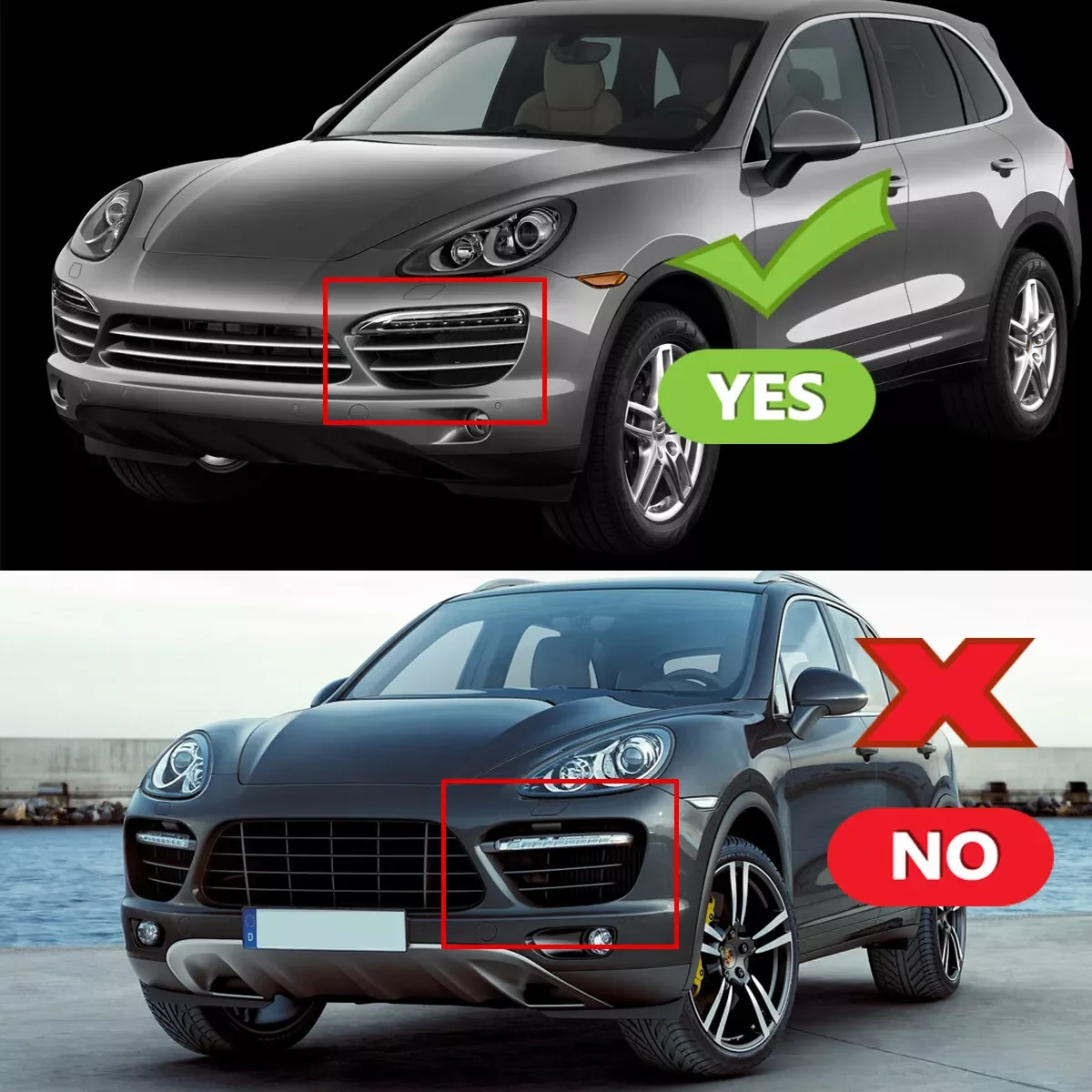 

95863118100 Left Applicable to Porsche Cayenne 2011-2018 Front Bumper Daytime Running Light 958631180200 Right
