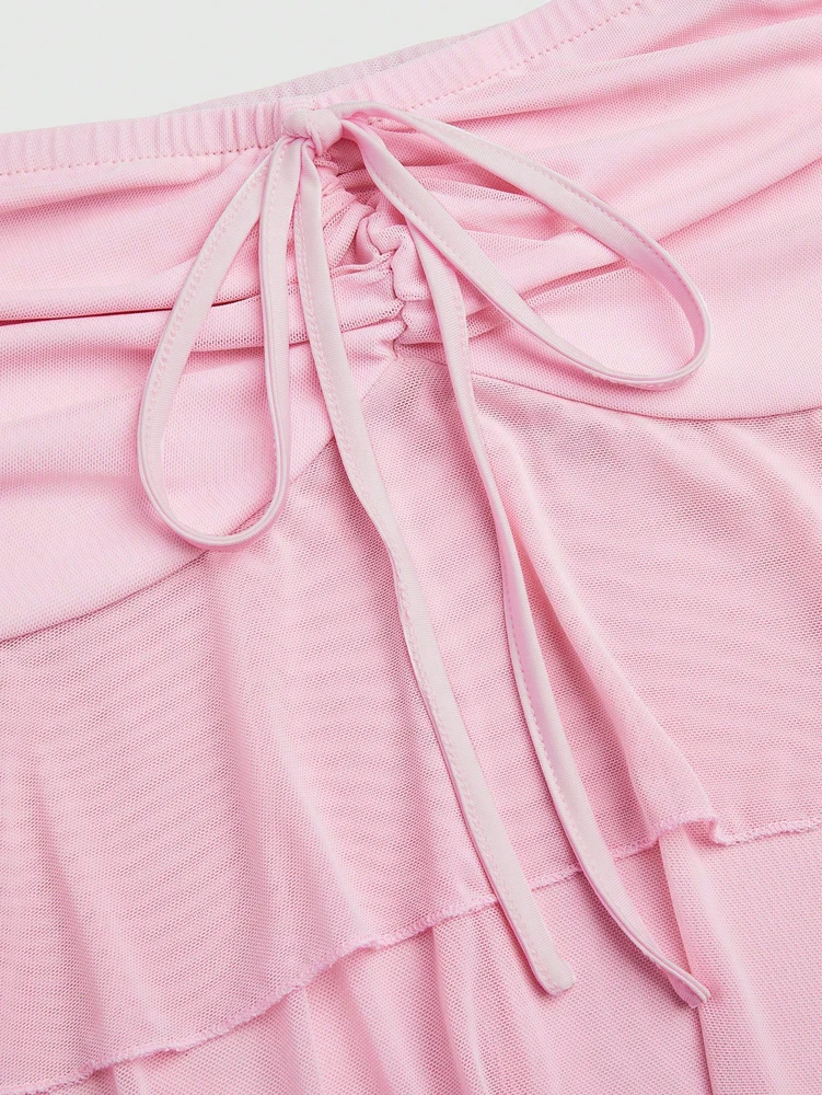 Plus Size Damska różowa kamizelka pod szyję Sweetheart Cute Camisole Layered Tank Solid Color Loose Polyester Material