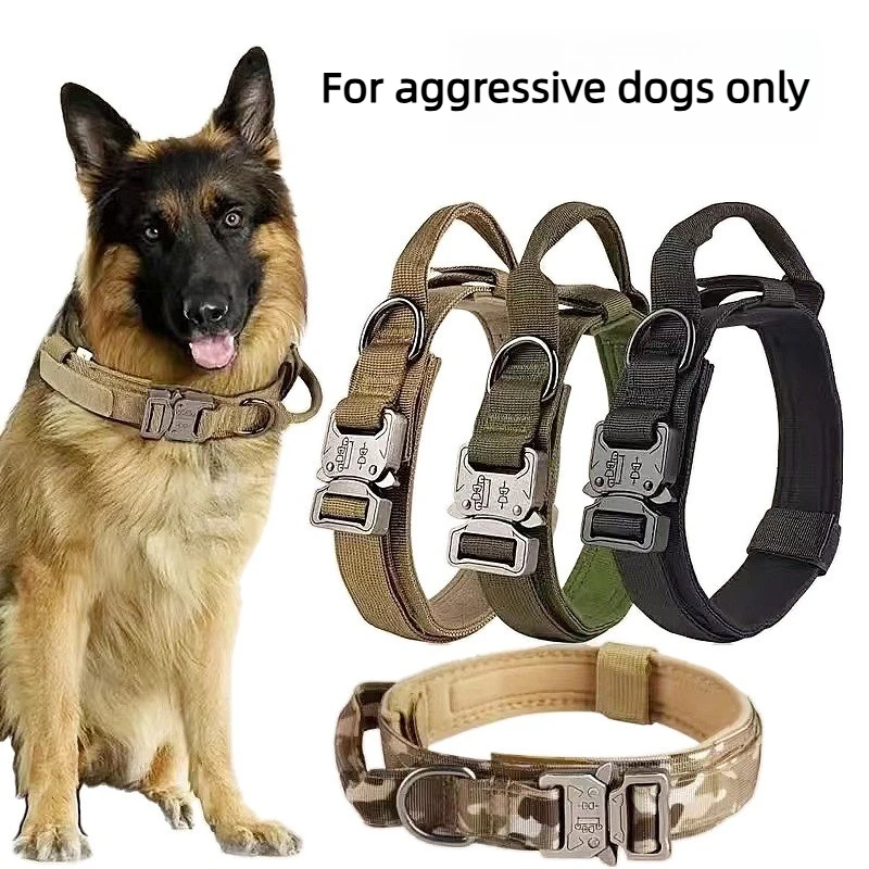Pet Dog Tactical Collar Neck Strap Collar For Medium And Large Dogs, Training Dog Nylon Leash Collar Handle Dog Neck Strap