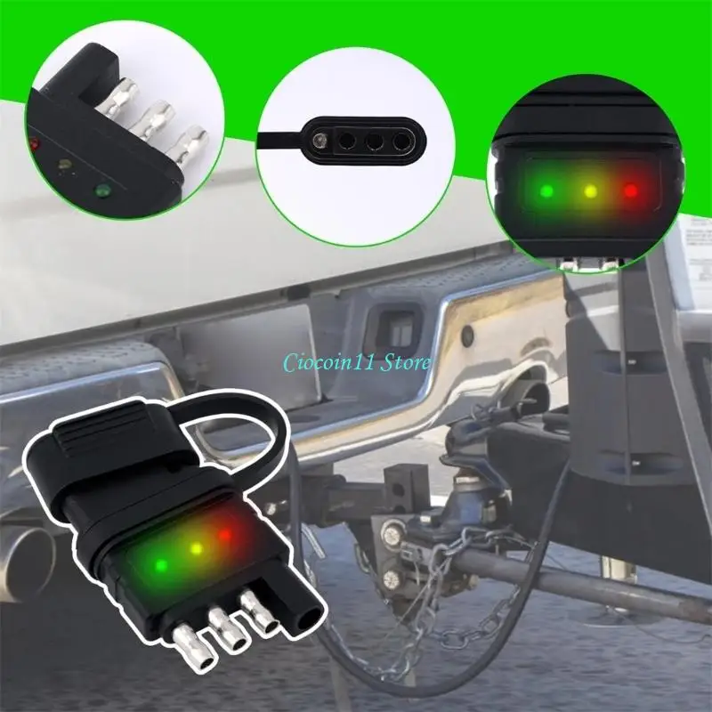 Y1UB Professional 4 Pin Flat Trailer Plugs Tester Handheld for Easy Troubleshooting