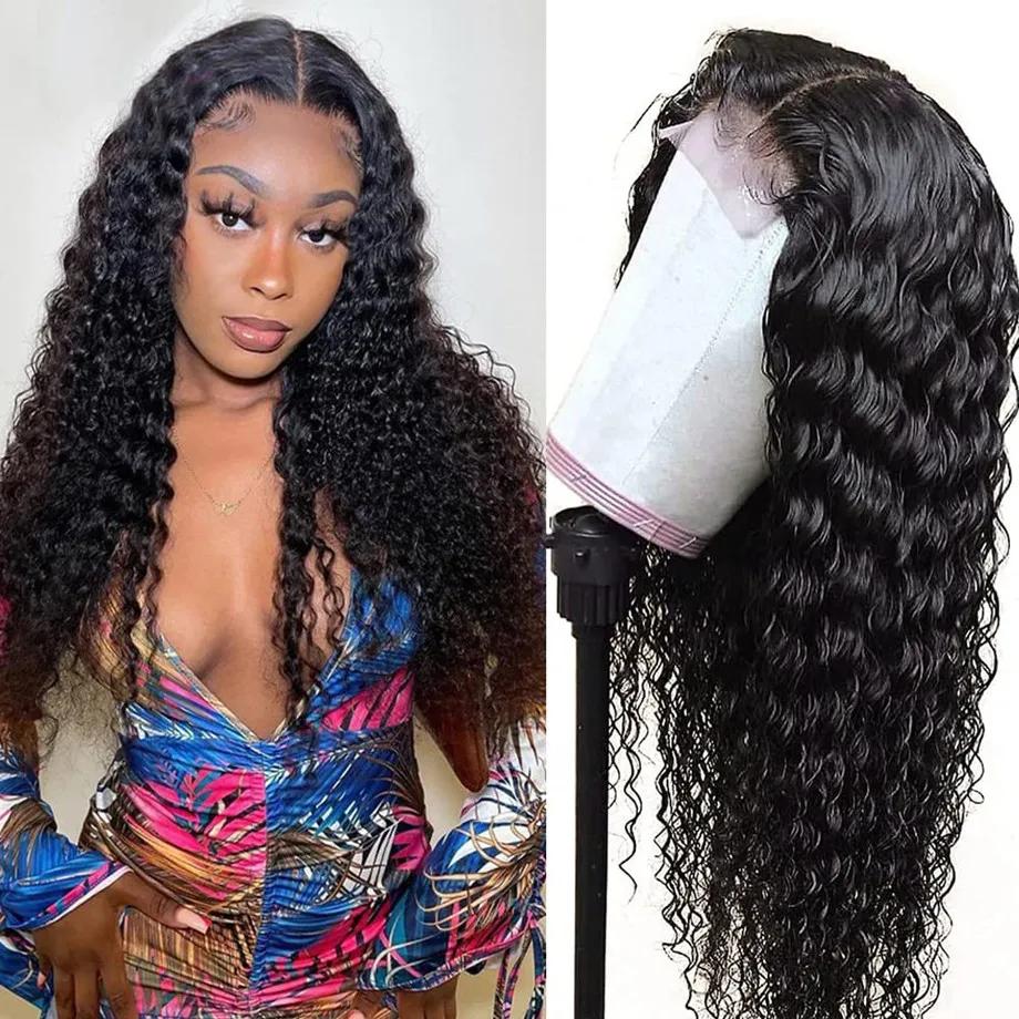 HD Lace Frontal Wig 13x4 Deep Wave Frontal Wig 4x4 Closure Wig  Human Hair For Women Brazilian Curly Lace Front Human Hair Wig