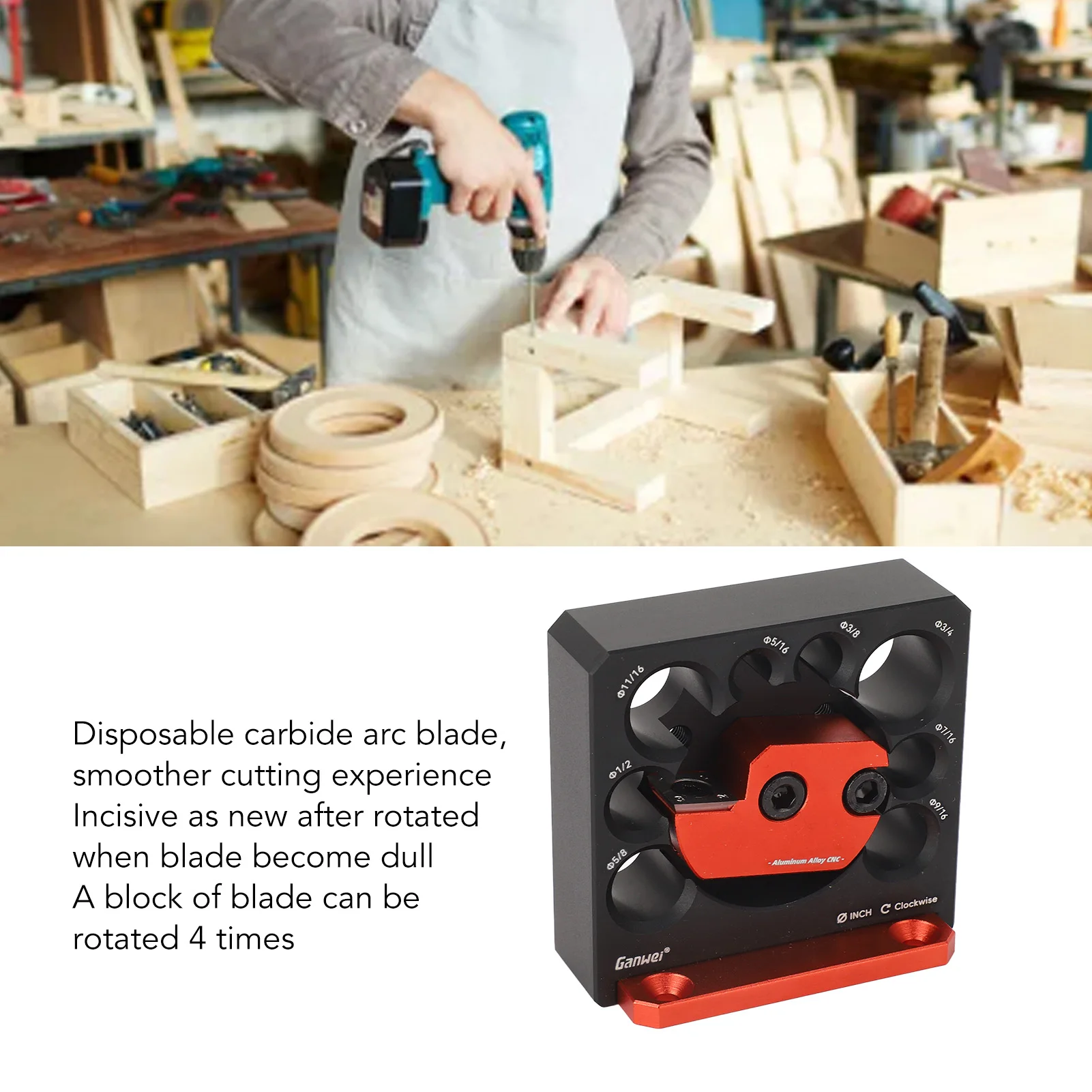 Kit di maschere per la produzione di tasselli in legno regolabili con specifiche di diametro a 8 fori utilizzando lame durevoli in carburo di tungsteno a taglio liscio