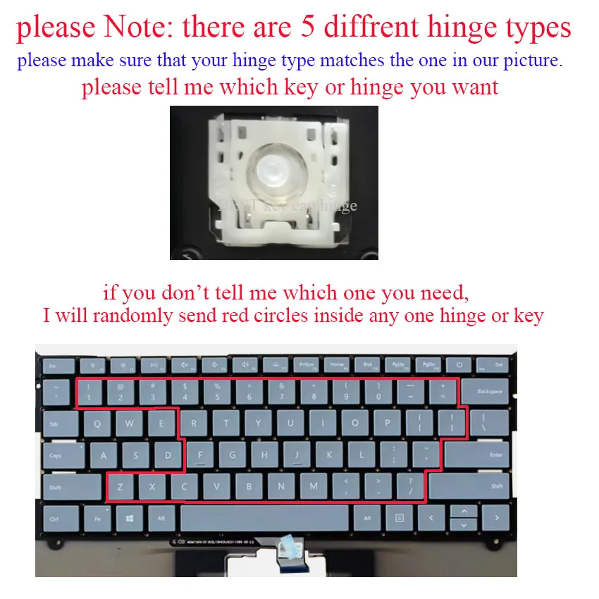 Keys cap For Microsoft laptop1 laptop2 13.5 1769 1782 1770 1772 1790 Keycap Laptop Keyboard Hinges Butterfly Scissor Clip