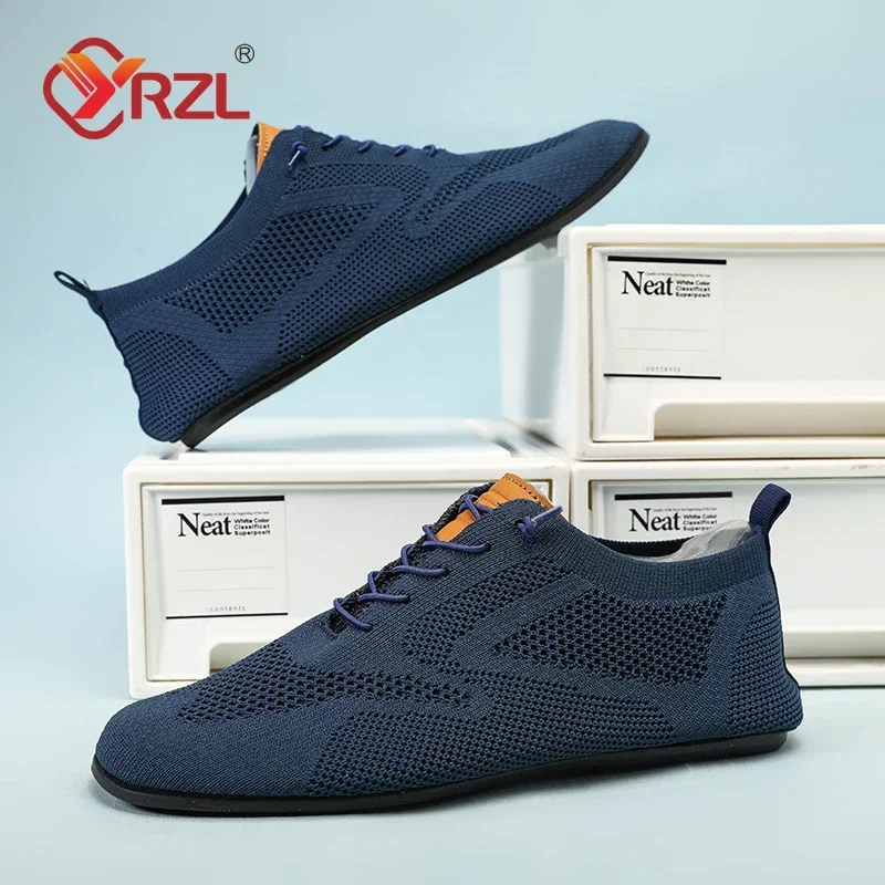 YRZL Mesh Loafers Men Driving Moccasins Thin Bottom Flats Walking Shoes Breathable Non Slip Casual Loafers Summer Mens Shoes