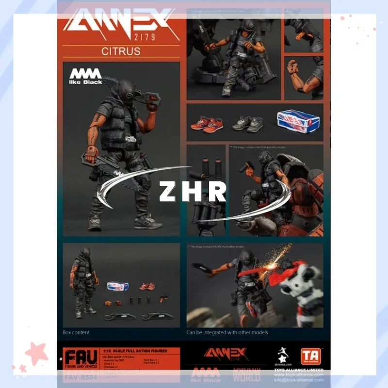 In Stock Acid Rain War x AAAA like Black x ANNEX 2179 FAV-BS04 Citrus Animation Model Action Figure Toy Collection Gift