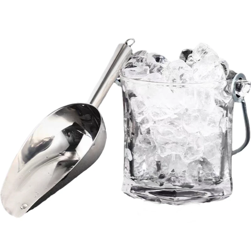 

9 Inch Ice Scoop Kitchen Food Candy Scoop Polish 304 Stainless Steel Ice Scoop Food Flour For Bar Commercial Kitchen Tools