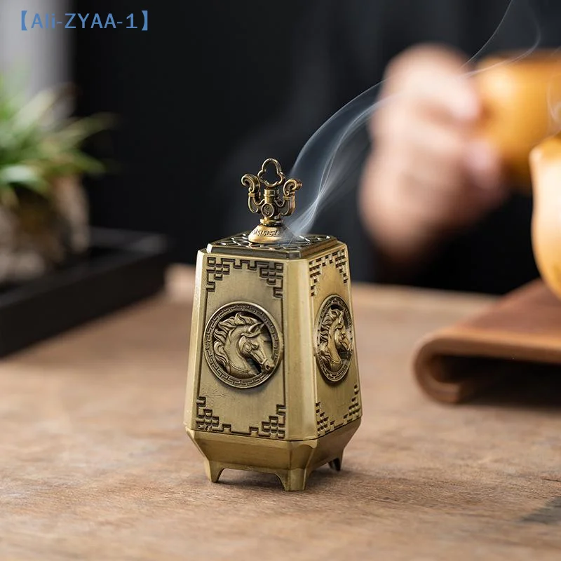 【ZYAA-1】1 Stück Kreativer Metall-Räucherstäbchenhalter mit Pferdemotiv Quadratisch Vertikal für Innenräume Aromatherapie Heim-Desktop-Zubehör