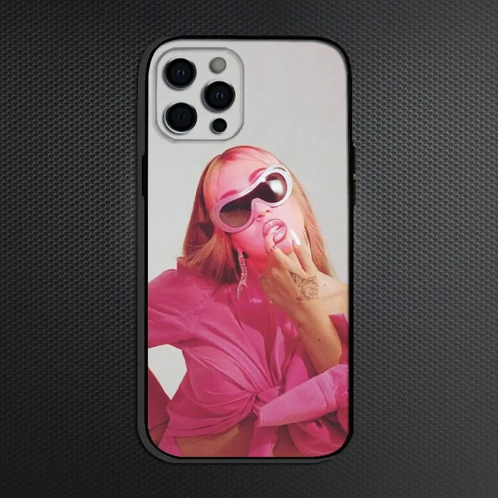 حافظة هاتف K-Kali U-Uchis Singer لهاتف iPhone 16,15,14,13,12,11 Plus، Pro Max، أخرى غطاء أسود ناعم