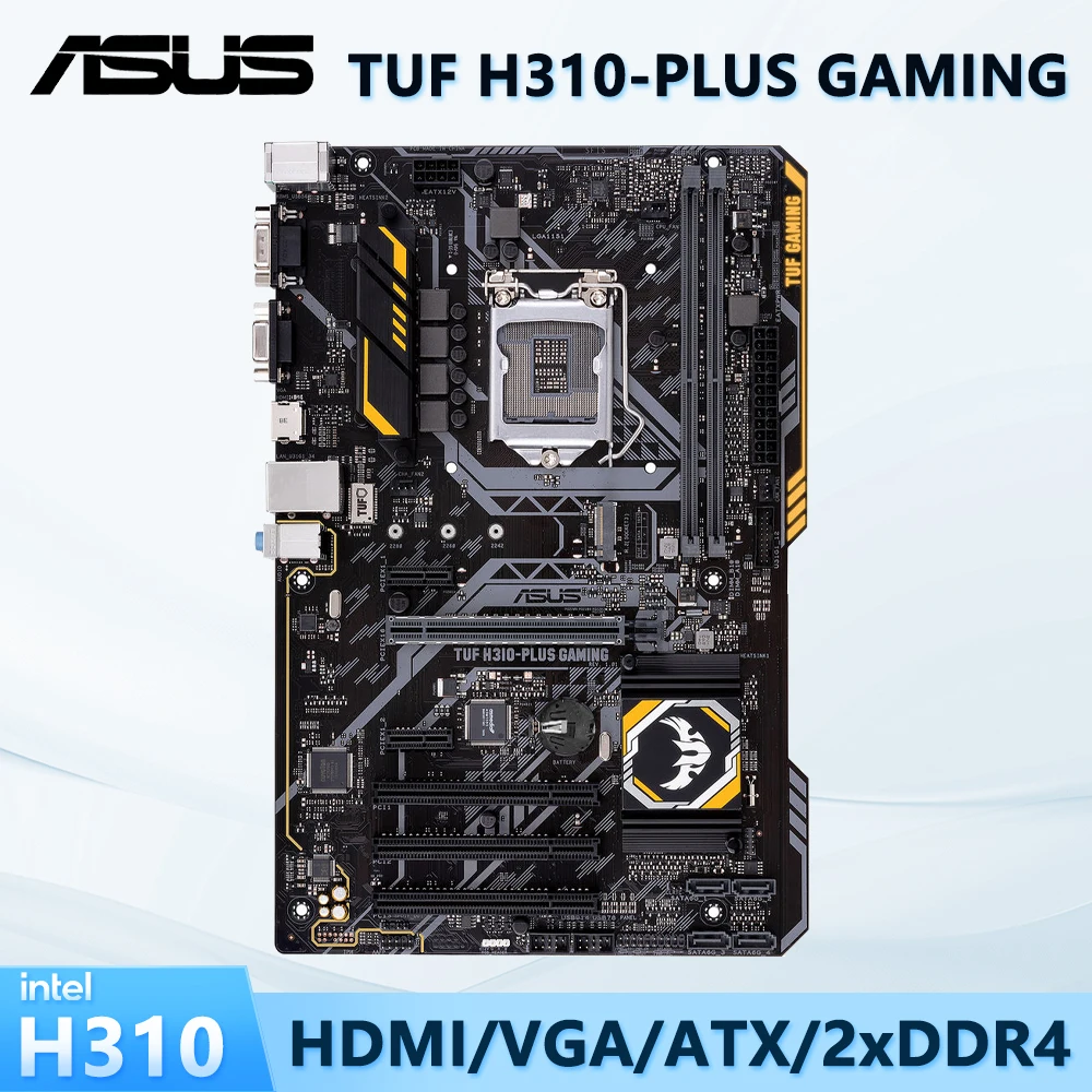 Imagem -03 - Placa-mãe Asus Tuf H310-plus Gaming Chipconjunto H310 Soquete Lga 1151 para 8a 9a Geração Core 8400 9400f 8700k 9700k 9600kf 9900k