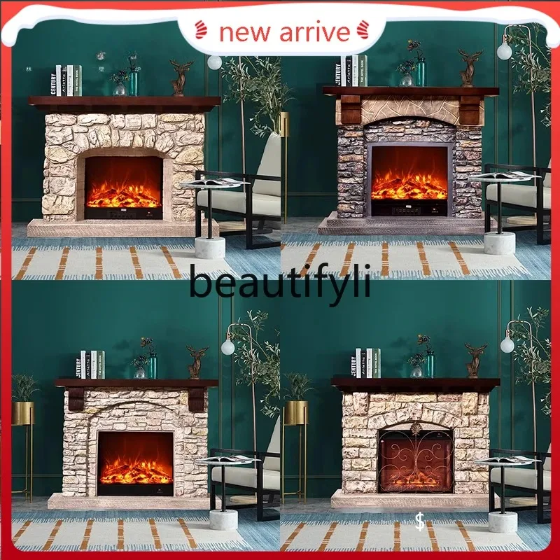 KK80  American fireplace decorative cabinet simulation fire fireplace heater custom European fireplace background wall
