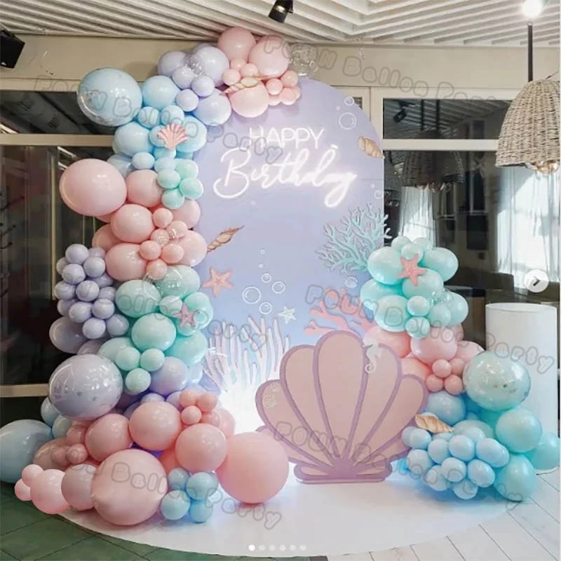 Macaron Pastel Balloons Garland Arch Kit Rainbow Colors Ballon Birthday Wedding Baby Shower Party Decor Mermaid theme Supplies