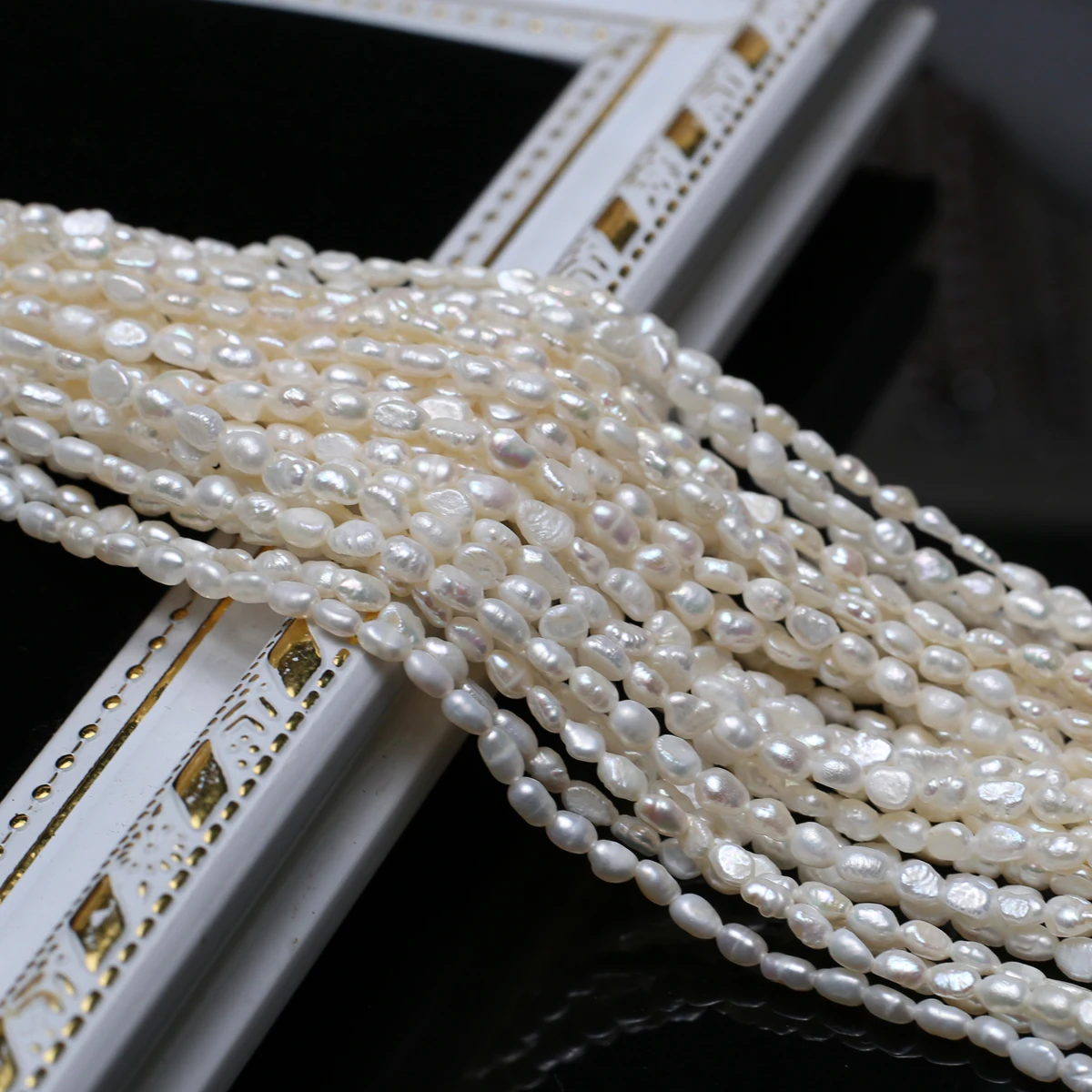Natural Freshwater Pearls Straight Holes Two Sided Light Irregular Beads 3-4mm Jewelry Making DIY Necklace Bracelet Gift