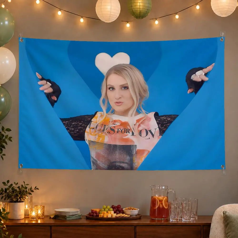 Trending Singer Meghan Trainor Flags Wall Hanging Banner Indoor Outdoor Party Home Wall Decor Backdrop