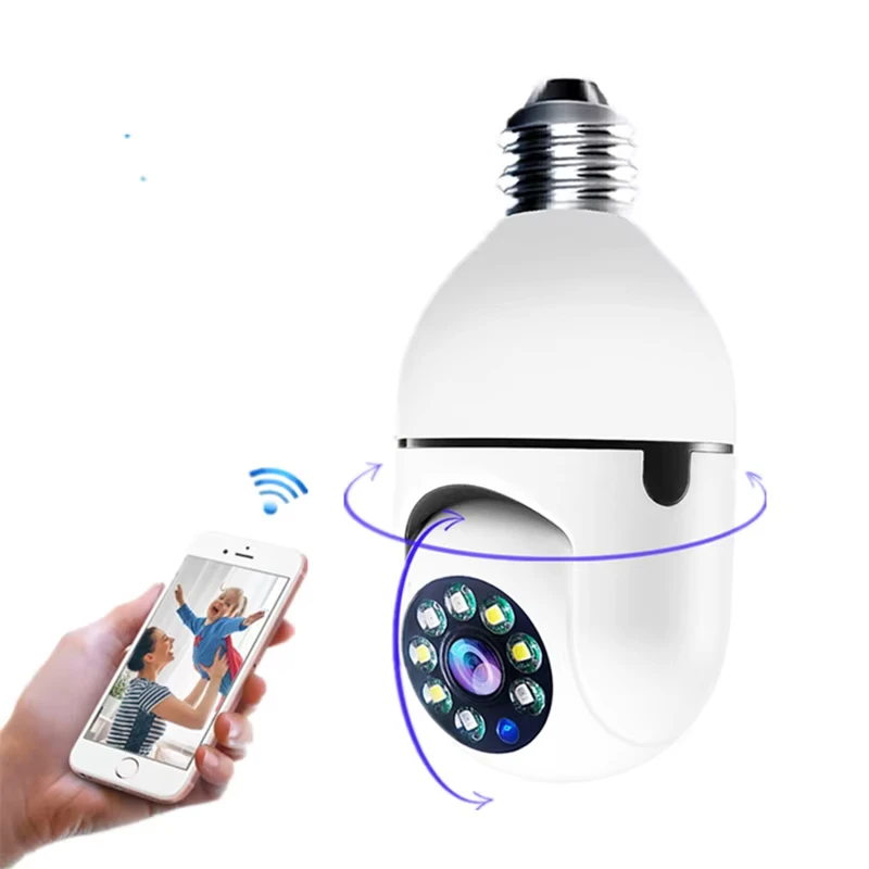 2.4G Band 2MP E27 Bulb Camera 4X Digital Zoom AI Human Motion Detect Full Color Night Vision Surveillance Camera APP Yiiot