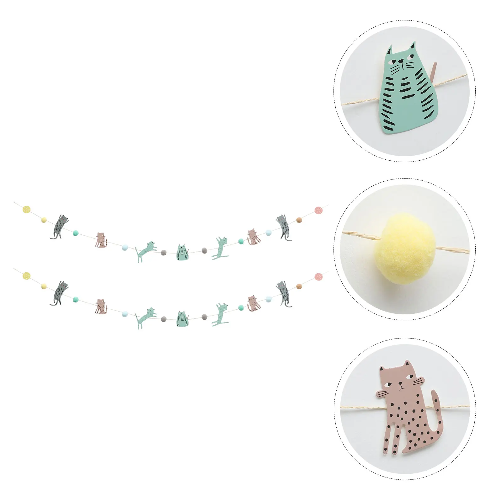 

2 Pcs Birthday Decoration Banner DIY Simple Connection Ball High Quality Paper Printing Cartoon Pattern Party Decorations