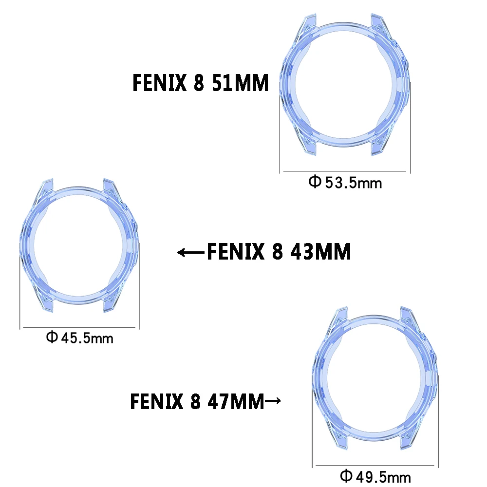 Silicone Case for Garmin Fenix 8 51mm 43mm 47mm Protective Cover Shell Watch Strap Fenix8 TPU Protector Box Accessories
