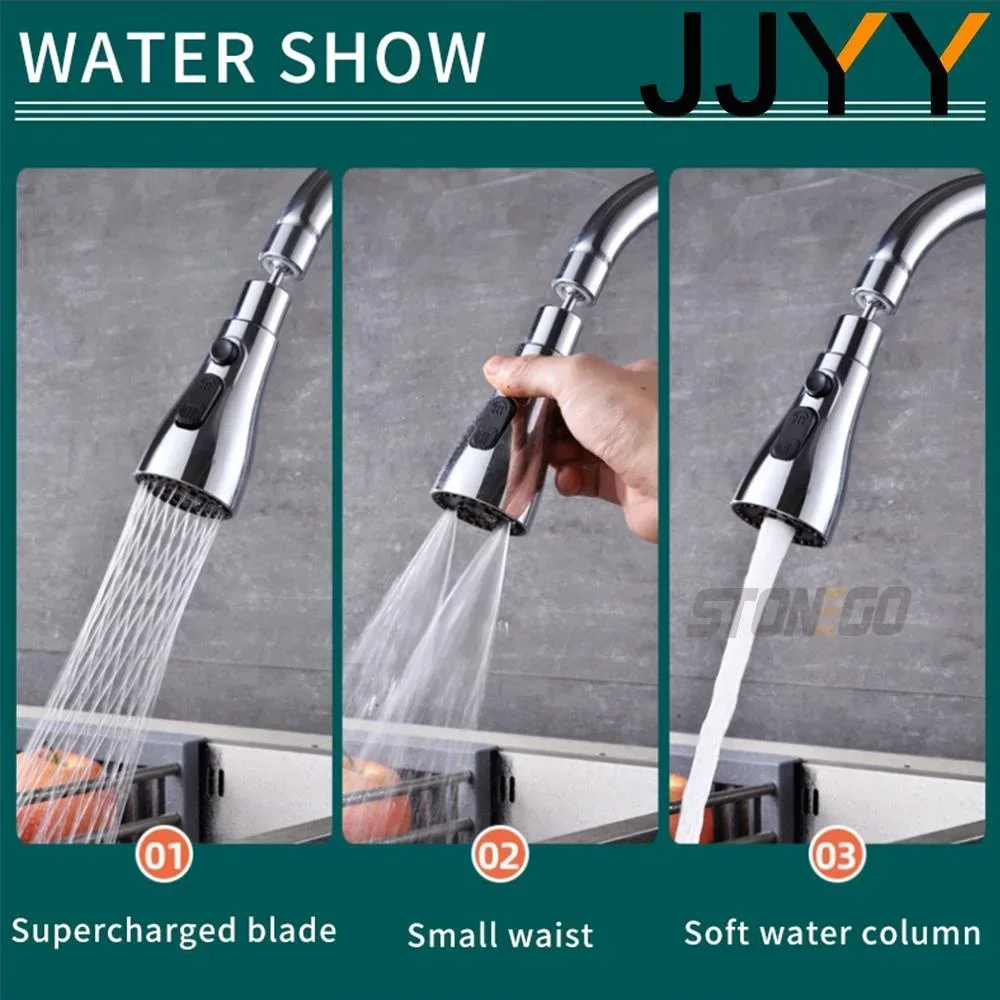 Pull Out 3 Function Kitchen Faucet Sprayer Replaceable Nozzle Sink Mixer Tap 2 Style Options