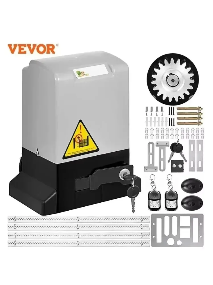 VEVOR Poortopener 1300LBS Elektrische garagedeuropener Automatisch schuifbaar 2 sleutels met 4m rekken Operator voor hotel fabrieksschool - afbeelding 2