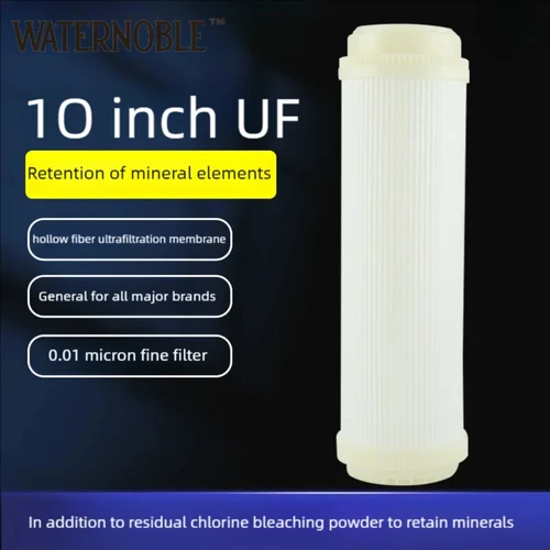 Waternoble 10인치 평면 및 소켓 UF 홀로우 파이버 정수기, 0.01 미크론 고유량 평면형 초필트레이션 필터. 