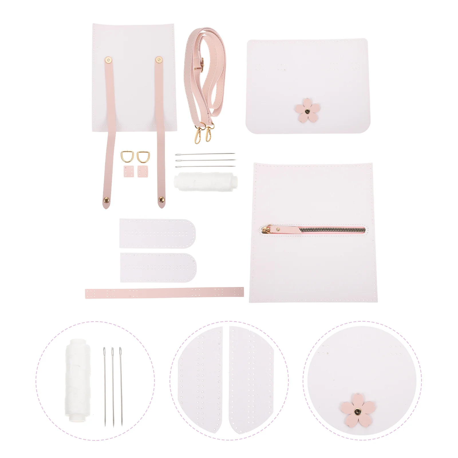 

1Set DIY Handmade PU Bag Making Kit Square Shoulder Bag Material Craft Supplies for Unique Creative Handmade Gift