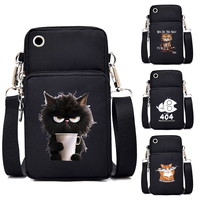 Women Handbags Black Explosive Coffee Cat Messenger Bags Female Cartoon Shoulder Bag Purse Fashion Mobile Phone Crossbody Bags